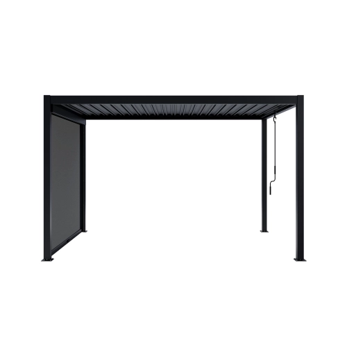 Zestaw Pergola ogrodowa tarasowa aluminiowa NORDVIC Skyline 3 x 4 m Antracyt + Roleta 3 m